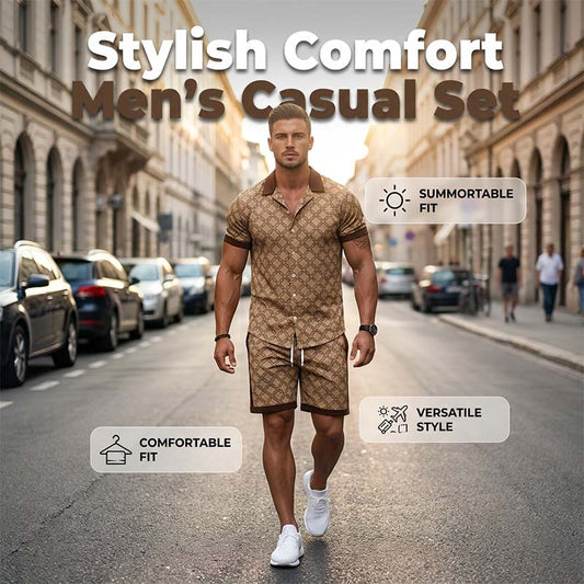 👕 PROMO LIMITÉE -50% ! 🌞 Ensemble 2 Pièces Homme Imprimé – T-shirt & Short Assortis, Tissu Respirant Premium, Coupe Ajustée · S–5XL · Plage, Vacances & Quotidien 🩳