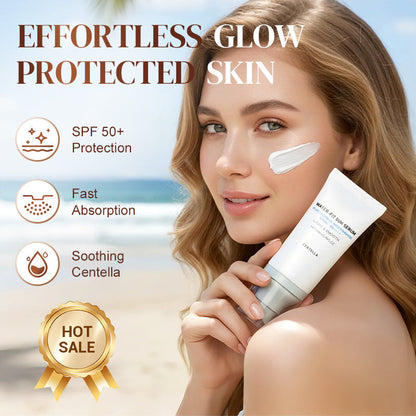 ⏰🔥 OFFRE LIMITÉE 50% ! Sérum Solaire Léger SPF50+ PA++++ – Centella Asiatique, Acide Hyaluronique, Niacinamide, 50ml, Protection UV Quotidienne ☀️