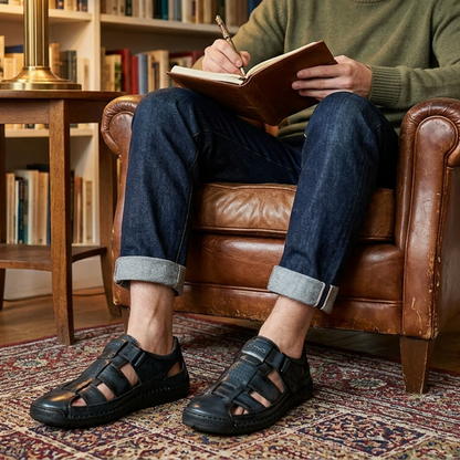 👞🌊 PROMO FLASH 50% ! Sandales Plage Homme Bout Fermé – Respirantes, Coussinées, Velcro, 3 Couleurs, 11 Pointures, Idéales Plage & Ville 🏖️