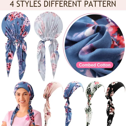 👒🌸 PROMO FLASH 50% ! Turban Foulard Pré-Noué Femme – Motifs Floraux, Tissu Doux & Respirant, Taille Unique, Pratique & Élégant, Idéal Quotidien 🎀