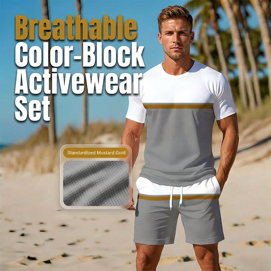 problème avant d'acheter. 🏖️👕 PROMO FLASH 50% ! Ensemble Sport Été Homme Color-Block – T-shirt Respirant + Short Cordon, 2 Pièces, 8 Tailles, Idéal Plage & Sport 🌴