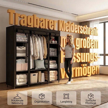 🔥📦 DERNIER JOUR -49% ! Armoire Portable en Tissu Non Tissé – Facile à Monter, Structure Acier, 3 Tailles, Idéale Chambre & Dressing 🏠