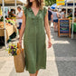 ✨👗 PROMO FLASH 50% ! Robe Décontractée Femme Sans Manches – Col V, Volants, Tissu Respirant, Poches Latérales, 8 Tailles, Idéale Été & Bohème 🌸