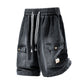 👖🏙️ PROMO FLASH 50% ! Short Cargo Denim Ample Homme – Style Urbain, Poches Profondes, Ceinture Élastique, 3 Couleurs, Tailles M-3XL, Idéal Streetwear & Été 🛹