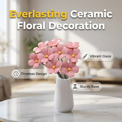 🥳🌸 PROMO FLASH 50% ! Décoration Florale en Céramique Éternelle – Finition Brillante, 10 Tiges, 10 Couleurs, Zéro Entretien, Idéale Maison & Bureau 🏺