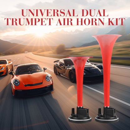 📯🚗 PROMO FLASH 50% ! Kit Klaxon Pneumatique Double Trompette – 12V, 115dB, 180W, Installation Complète, Idéal Voiture, Camion, Moto 🔊