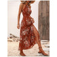 🌸✨ PROMO -50% ! Robe Halter Femme Imprimé Floral avec Fente Latérale – Col Licou Élégant Décolleté Mis en Valeur, Sans Manches Respirant, Silhouette Raffinée Travail & Week-end · 3 Coloris · S à 2XL 🔥