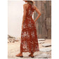 🌸✨ PROMO -50% ! Robe Halter Femme Imprimé Floral avec Fente Latérale – Col Licou Élégant Décolleté Mis en Valeur, Sans Manches Respirant, Silhouette Raffinée Travail & Week-end · 3 Coloris · S à 2XL 🔥