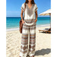 ⏳👚 PROMO FLASH 50% ! Ensemble 2 Pièces Femme – Haut Imprimé Boho + Pantallon, Tissu Respirant, Tailles S-5XL, Idéal Été & Vacances 🌺