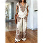 ⏳👚 PROMO FLASH 50% ! Ensemble 2 Pièces Femme – Haut Imprimé Boho + Pantallon, Tissu Respirant, Tailles S-5XL, Idéal Été & Vacances 🌺