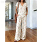 ⏳👚 PROMO FLASH 50% ! Ensemble 2 Pièces Femme – Haut Imprimé Boho + Pantallon, Tissu Respirant, Tailles S-5XL, Idéal Été & Vacances 🌺