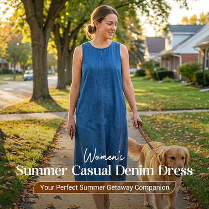 👗 PROMO LIMITÉE 50% DE RÉDUCTION ! 💥 Robe Décontractée en Jean pour l'Été – Classique, Légère, Style Sans Effort ✨