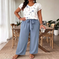 📅🔥 PROMO FLASH -50% AUJOURD'HUI ! Combinaison Décontractée à Jambes Larges Femme – Imprimé, Ceinture à Nouer, Col V, Tissu Coton & Lin, 4 Coloris, Tailles L-4XL ✨
