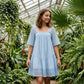 👗 PROMO LIMITÉE -50% ! ✨ Robe Smockée Col Carré Femme – Dentelle Florale, Dos Découvert Nœud, Silhouette A Fluide · Blanc & Bleu · S–5XL 🌼