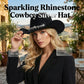 🤠💖 PROMO FLASH 50% ! Chapeau Cowboy Strass Cœur Femme – Fédora Jazz French Élégant, 22 Couleurs, Idéal Festival, Fête & Photo ✨