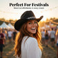 🤠💖 PROMO FLASH 50% ! Chapeau Cowboy Strass Cœur Femme – Fédora Jazz French Élégant, 22 Couleurs, Idéal Festival, Fête & Photo ✨