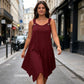 👗🌊 PROMO FLASH 50% ! Robe Sans Manches Ourlet Asymétrique Femme – Tissu Fluide, Bretelles à Anneaux, 7 Couleurs, Tailles XL-8XL, Idéale Été & Soirées ✨