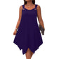 👗🌊 PROMO FLASH 50% ! Robe Sans Manches Ourlet Asymétrique Femme – Tissu Fluide, Bretelles à Anneaux, 7 Couleurs, Tailles XL-8XL, Idéale Été & Soirées ✨