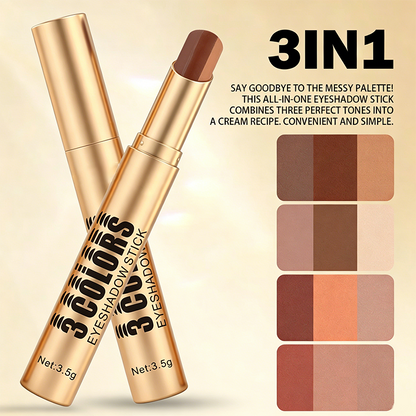 💄 PROMO LIMITÉE -50% ! 🌈 Bâton Fard à Paupières Dégradé 3-en-1 – Embout Courbe, Longue Tenue Waterproof & Dégradé en 1 Seul Trait ✨