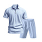 👕🩳 PROMO FLASH 50% ! Ensemble Homme 2 Pièces Décontracté – Haut + Short, Tissu Lin Respirant, Col Revers, 7 Couleurs, Tailles S-3XL, Idéal Été & Plage 🌊