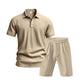 👕🩳 PROMO FLASH 50% ! Ensemble Homme 2 Pièces Décontracté – Haut + Short, Tissu Lin Respirant, Col Revers, 7 Couleurs, Tailles S-3XL, Idéal Été & Plage 🌊