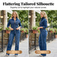 👖 PROMO LIMITÉE -50% ! ✨ Ensemble Jean Chic Femme – Boutons Asymétriques Métalliques, Coupe Flatteuse, Tissu Respirant · Bleu · S–2XL 🏙️