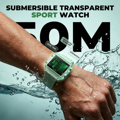 ⌚ -50% ! 🌟 Montre Numérique Transparente et Étanche 50M – ABS + Silicone + Acrylique – Affichage LED Clair & Design Givré pour Sport, Bureau et Sorties Nocturnes 🏋️
