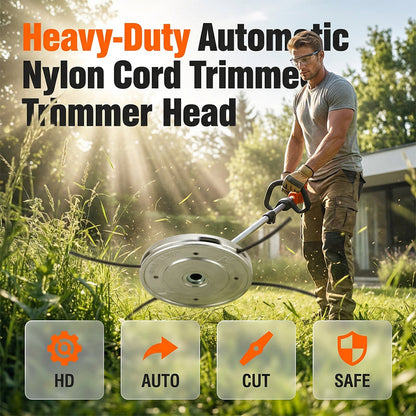 🌿⚙️ PROMO FLASH 50% ! Tête de Coupe Automatique Débroussailleuse – Nylon + ABS, Système 4 Fils, Alliage Robuste, Installation Universelle, Idéale Herbes Épaisses & Pelouse 🛠️