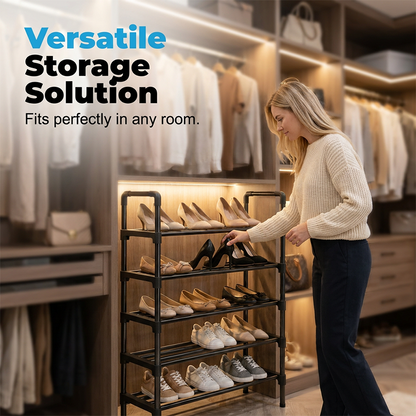 🏠 PROMO LIMITÉE -50% ! 👟 Étagère à Chaussures Multicouche – Montage Sans Outils, Structure Acier Robuste, Résistante à l'Eau · 45cm & 60cm · 2 à 7 Niveaux 💯
