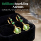 🌙✨ PROMO LIMITÉE -50% ! Boucles d'Oreilles Feuille Ginkgo Pompons Femme – Pierres Vertes Scintillantes, Ultra-Légères, Silhouette Longue Glamour · Jour & Soirée 🎁 2 Paires