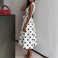 🌸 PROMO LIMITÉE -50% ! 👗 Robe Femme Sans Manches Col V à Pois – Rétro Chic, Tissu Premium Anti-Faux Plis, Ceinture Ajustable · Blanc & Noir · S–3XL · Casual & Soirée ✨