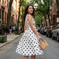 🌸 PROMO LIMITÉE -50% ! 👗 Robe Femme Sans Manches Col V à Pois – Rétro Chic, Tissu Premium Anti-Faux Plis, Ceinture Ajustable · Blanc & Noir · S–3XL · Casual & Soirée ✨