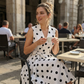 🌸 PROMO LIMITÉE -50% ! 👗 Robe Femme Sans Manches Col V à Pois – Rétro Chic, Tissu Premium Anti-Faux Plis, Ceinture Ajustable · Blanc & Noir · S–3XL · Casual & Soirée ✨