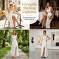 🌹 PROMO LIMITÉE -50% ! ✨ Robe Maxi Sans Manches Col Carré Femme – Tissu 3D Texturé, Fente Haute, Nœud Dos Chic, Silhouette Allongée · Blanc · S–XL 🍾
