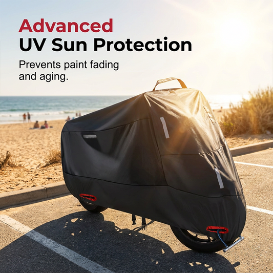 🏍️✨ PROMO FLASH : 50% DE RÉDUCTION ! Housse de Moto Tout Temps Étanche et Anti-UV – Tissu Oxford Résistant avec Œillets Antivol for une Protection Extérieure Maximale ✨