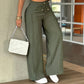 ⏳ PROMO LIMITÉE -50% ! 👖 Pantalon Taille Haute Jambe Droite Femme – Couture Frontale Amincie, Ceinture Élastique Dos, Coupe Polyvalente · Noir & Vert · S–2XL ✨