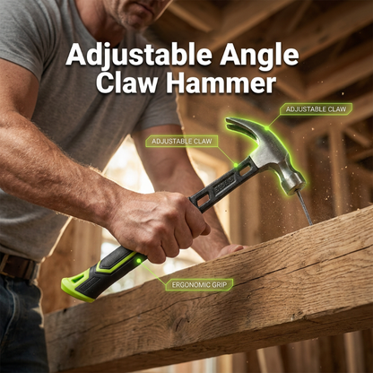 🔨 PROMO LIMITÉE -50% ! ✨ Marteau Griffe Multifonctionnel Industriel – Acier Forgé Haute Carbone, Guide-Clou Magnétique, Manche Ergonomique Anti-Vibration · Angle Réglable 💪