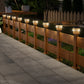 ☀️ NOUVEAUTÉ ! 💡 Lampe Solaire LED Poteau Clôture – Détecteur Crépuscule/Aube Auto, Résistante Intempéries, 8 LED Lumière Chaude · 5 Tailles · Installation Sans Câblage 🌿