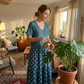 🌺 PROMO LIMITÉE -52% ! ✨ Robe Maxi Boho Femme – Col V Flatteur, Imprimé Léopard & Pois Unique, Tissu Respirant, Jupe Étagée Fluide · Bleu · S–5XL 🐆
