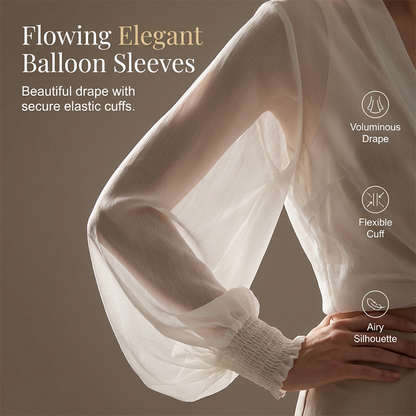 👗 PROMO -40% ! ⏰ Cardigan Femme Mousseline Nœud Frontal – Tissu Transparent Respirant Premium, Manches Bouffantes Romantiques, Coupe Courte Polyvalente · 7 Coloris · S–2XL ✨