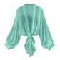 👗 PROMO -40% ! ⏰ Cardigan Femme Mousseline Nœud Frontal – Tissu Transparent Respirant Premium, Manches Bouffantes Romantiques, Coupe Courte Polyvalente · 7 Coloris · S–2XL ✨