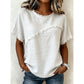 👚 PROMO -50% ! 🔥 Haut Femme Été Panneaux Bords Bruts – Col Rond Classique, Coupe Décontractée Flatteuse, Tissu Premium Doux · 5 Coloris · S–3XL · Casual & Urbain ✨🌸