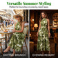 👗 PROMO LIMITÉE -50% ! ⏳ Robe Longue Halter Femme Imprimé Floral – Taille Smockée Extensible, Aquarelle Surdimensionnée, Fluide · 5 Coloris · S–XL EU 34-46 🌸 Été & Plage