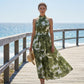 👗 PROMO LIMITÉE -50% ! ⏳ Robe Longue Halter Femme Imprimé Floral – Taille Smockée Extensible, Aquarelle Surdimensionnée, Fluide · 5 Coloris · S–XL EU 34-46 🌸 Été & Plage