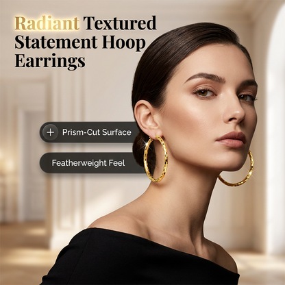 💫 PROMO LIMITÉE -50% ! ✨ Créoles Texturées Taille Diamant Femme – Éclat Prismé Lumineux, Fermeture Clip Sécurisée, Silhouette Ronde · Or, Argent & Or Rosé 💍