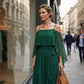 👗✨ PROMO -50% ! Robe Maxi Fluide Élégante Épaules Dénudées – Bretelles Spaghetti, Taille Cintrée, Longueur Maxi Dramatique, Mariages Soirées · 5 Coloris · S à 2XL · -15% dès 3 pièces 🌹