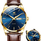 ⌚✨ PROMO -50% ! Montre Homme Classique Cuir – Mouvement Quartz Fiable, Verre Minéral Durci, Aiguilles Lumineuses Dorées, Fenêtre Date, Étanche 30m · 5 Coloris · Cadran 39mm 🎁