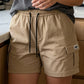 🩳🔥 PROMO -50% ! Short Cargo Femme Taille Haute Élastique – Tissu Respirant Premium Anti-Transpiration, Poches Cargo Profondes Fonctionnelles, Coupe Ergonomique Sport · Noir & Kaki · S à 3XL ✨