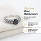 📢✨ PROMO ! Bague Vintage Femme Zircon Noir Solitaire – Anneau Filigrane Délicat Pavé Antique, Cuivre Poli Brillance Longue Durée, Sertissage Griffes Précision Sécurisé · Argent · US 5-9 💎