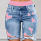 🔥 -50% ! Ensemble Short Jean Déchiré Legging Coloré Femme – Superposition Innovante Contraste Saisissant Mode Unique, Taille Haute Élastique Flatteuse Silhouette, Tissu Extensible Premium Festivals Plage · 3 Coloris · S-2XL ✨